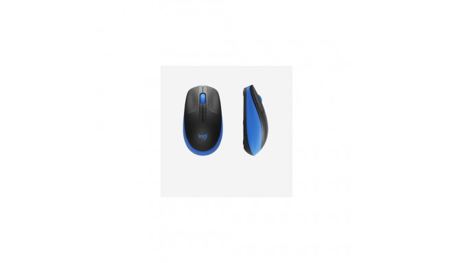 Logitech M190 Full-Size Wireless Mouse, RF Wireless, 1000 DPI, Blue