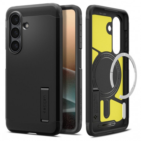 Kaitseümbris Tough Armor (MagFit), Samsung Galaxy S26+, must, tugijalaga, Qi2/MagSafe toega, Spigen