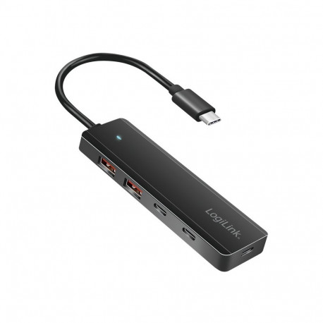 Õhuke USB-C jaotur, 4 pordiga 2xUSB-A, 2xUSB-C