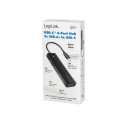 Õhuke USB-C jaotur, 4 pordiga 2xUSB-A, 2xUSB-C
