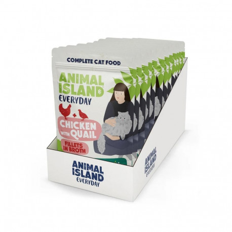 Cat Food - ANIMAL ISLAND Chicken & Quail Fillets in Broth 12x85g