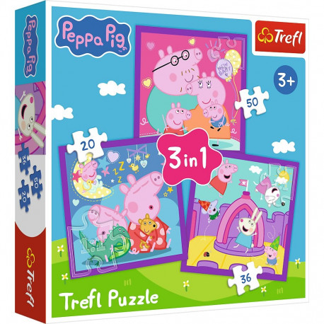 TREFL PEPPA PIG Pusle komplekt, 3 tk, Peppa Pig