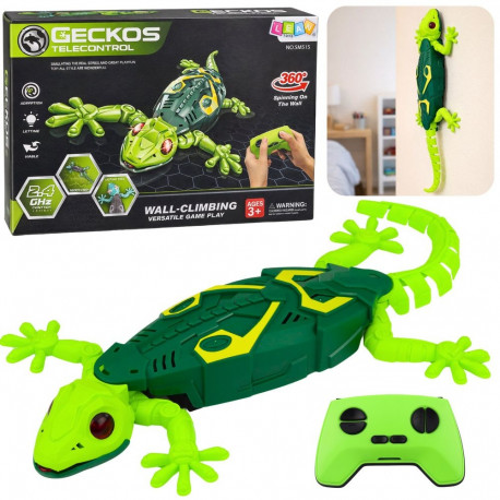Kaugjuhitav RC seinal roniv roheline geko 360°