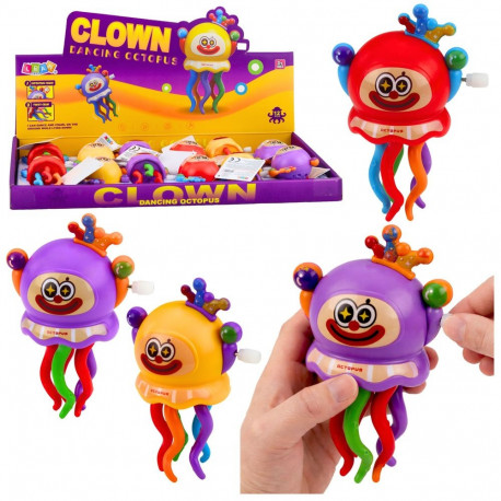 Üleskeeratav kloun-kaheksajalg mänguasi, mis sõidab ja liigutab kombitsaid