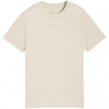 Koszulka dla dzieci Puma ESS Small No.1 Logo Centered Tee beżowa 692975 87 152cm