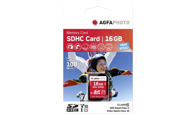 AgfaPhoto SDHC Card 16GB High Speed Class 10 UHS I U1 V10
