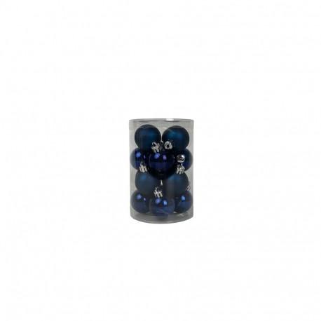 BAUBLES GLASS CHRISTMAS BLUE D4CM 16PCS