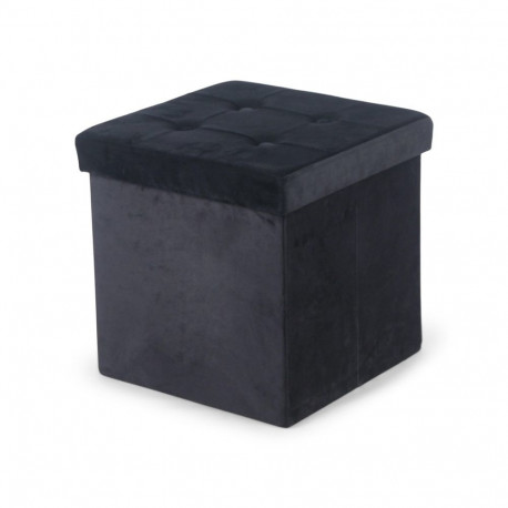 POUF MATEO TUFTING 38X38X38CM BLACK