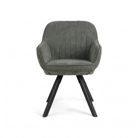 BAGO DINING CHAIR MOSS GREEN/WOOD LEGS