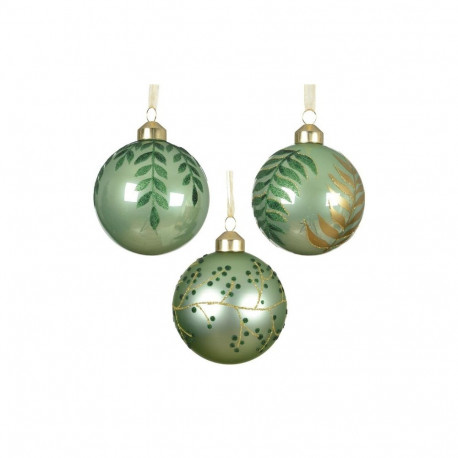 ORNAMENT GLASS LEAVES D8CM