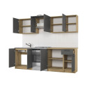 KITCHEN SET 2.4M ANTHRACITE/OAK