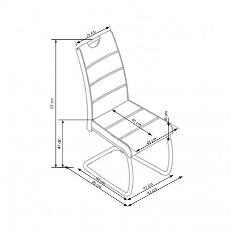 DINING ROOM CHAIR K211 GREY 60X42X97