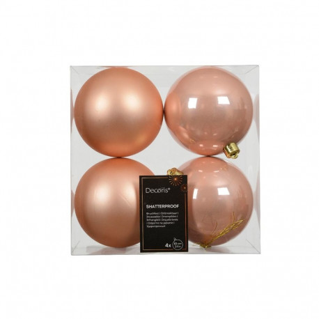 Virsikuvärvi plastikust jõulukuulid D10cm 4PCS