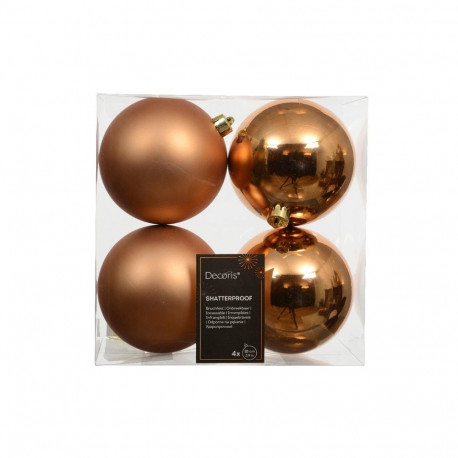 Pruunid plastikust jõulukuulid D10cm 4pcs