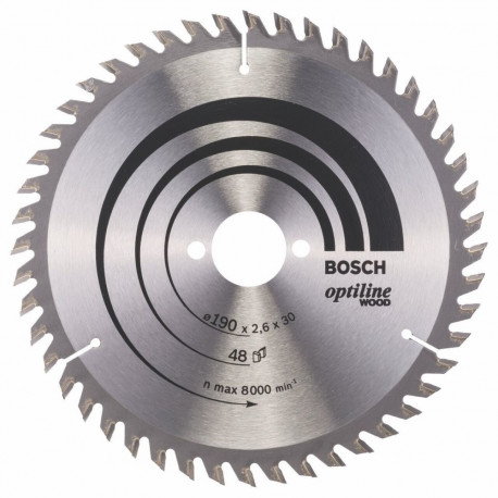Bosch Circular Saw Blade Optiline Wood 190 x 30 48D