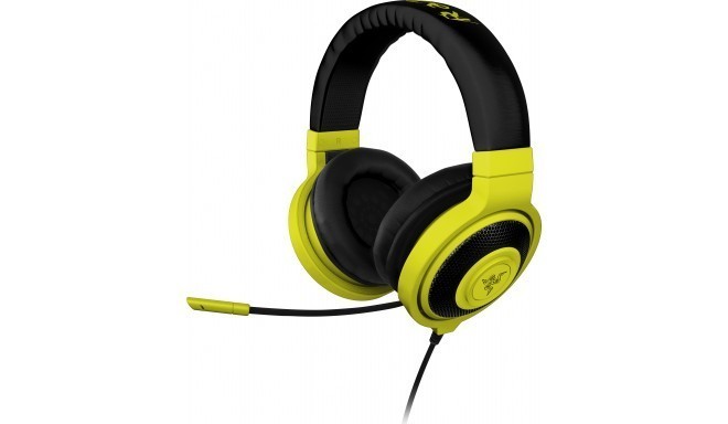 Razer spēļu austiņas ar mikrofonu Kraken Pro Neon, dzeltenas