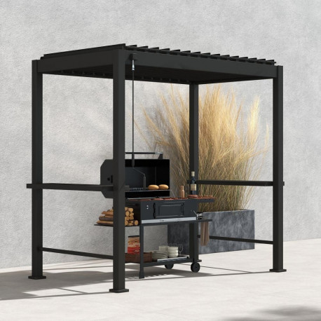 Gazebo MIRADOR BBQ-88 2,55x1,5m, dark grey