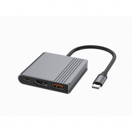 USB Type-C 3-in-1 mitmepordiline adapter (USB port + HDMI + USB-C video), kosmosehall