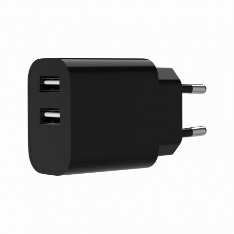 Universal charger 2xUSB-A 2.4A black
