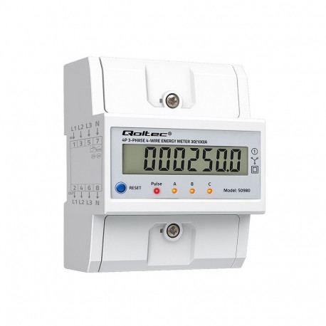 Three phase energy meter with reset 400V 100A