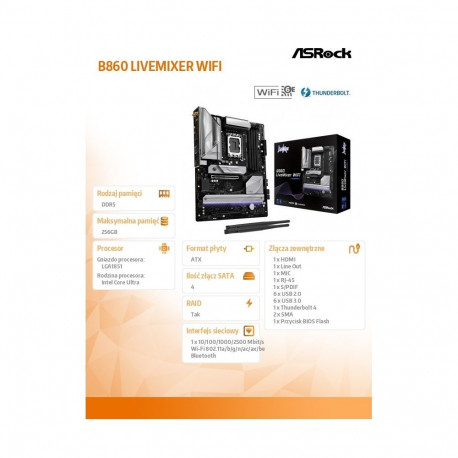 Motherboard B860 LIVEMIXER WIFI s18 51 4DDR5 ATX
