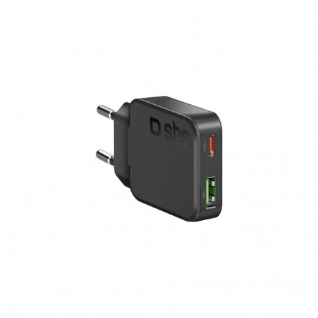 SBS reisilaadija PD üliõhuke 30W USB/USB-C GaN, must