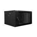 RACK CABINET 19" DOUBLE-SECTION WALL-MOUNT 6U/600X600 (FLAT PACK) BLACK LANBERG