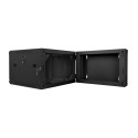 RACK CABINET 19" DOUBLE-SECTION WALL-MOUNT 6U/600X600 (FLAT PACK) BLACK LANBERG