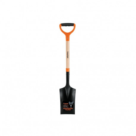 Truper trenching spade with wooden shaft and wide D-grip handle, 106cm