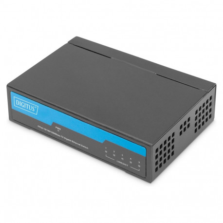 "DIGITUS Switch 5-Port Gigabit Unmanaged Metallgehäuse schw"