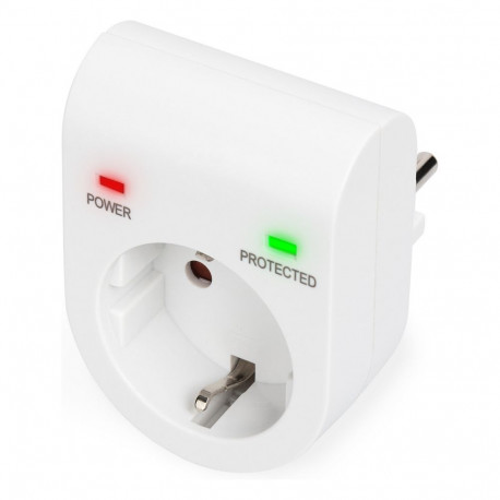 "DIGITUS Überspannungsschutzadapter für Steckdose weiß"