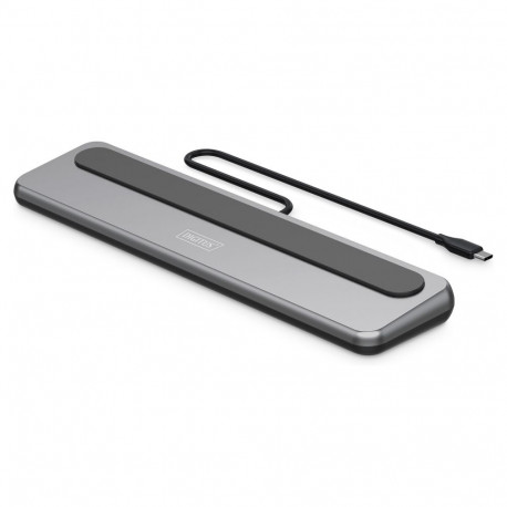 "Docking USB-C->HDMI,DP,USBA,USBC,RJ45,PD silber"