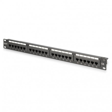 DIGITUS patch-paneel 1U 24-port LSA Cat6 8P8C varjestamata