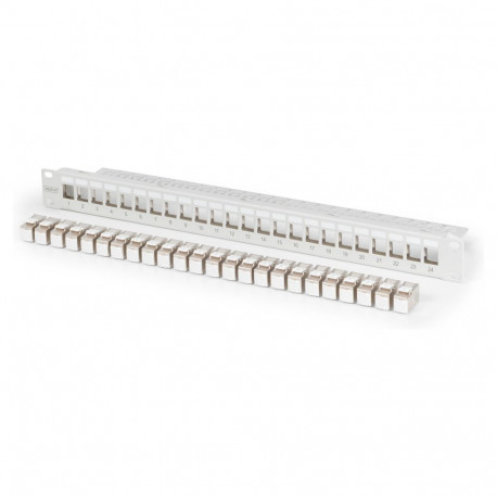 "DIGITUS Patchpanel 1HE 24xCat6A Keystone Module geschirmt gr"