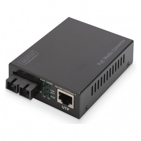 "DIGITUS Konverter Gigabit PoE Singlem.Media RJ45/SC SM PSE"