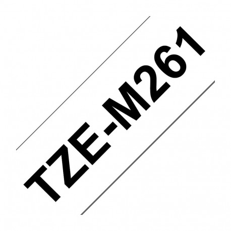 "BROTHER TZeM261 tape black on white surface 36mm"
