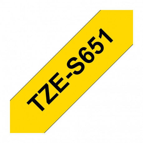 "BROTHER P-Touch TZE-S651 schwarz auf gelb 24mm extra gluey"