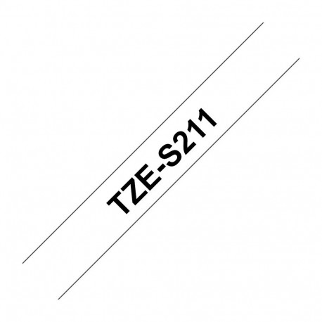 Brother P-Touch TZE-S211 must valgel 6mm eriti tugeva liimiga