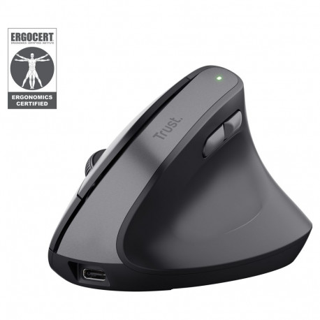 Trust Bayo II ergonoomiline laetav juhtmevaba must paremakäelistele