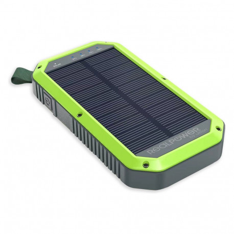 "RealPower Powerbank PB-10000 Solar schwarz 10.000mAh"