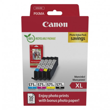 Canon CLI-571XL C/M/Y/BK tindikomplekt + Photo Value Pack