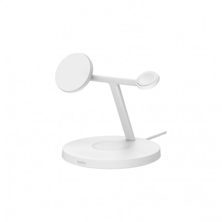 Belkin BoostCharge Pro 3-in-1 Qi2 valge juhtmevaba laadimisjaam