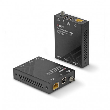 LINDY 70m Cat.6 HDMI 4K60, USB ja audio KVM-pikendus