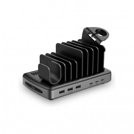 "LINDY 6-Port USB-Ladestation 160W, 3x USB-C PD & 3x USB-A"