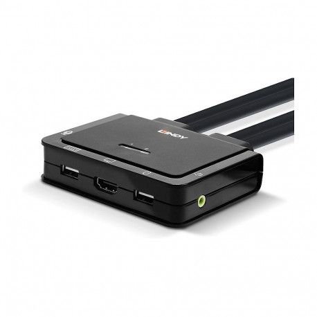 LINDY 2 port HDMI 2.0 18G, USB 2.0 KVM-lüliti heliga