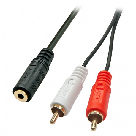 "LINDY Audiokabel Stereo 3.5mm/2xRCA F/M 0.25m"