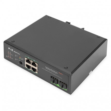 Digitus 4-Port Gigabit tööstuslik PoE mittehallatav kommutaator + 2 SFP Uplink