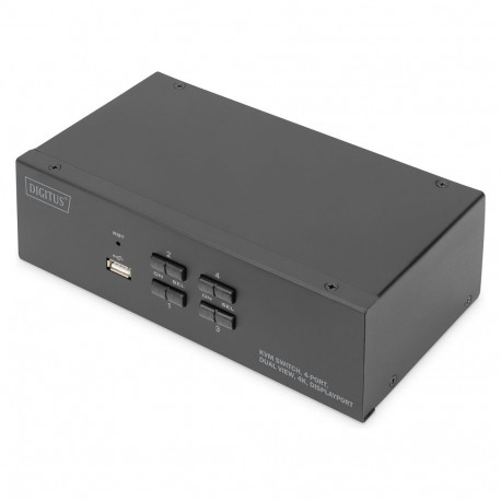 "DIGITUS KVM Switch 4 Port Dual Display 4K"
