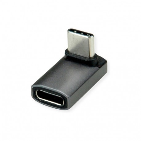 ROLINE USB4 Gen 3x2 C-tüüpi ST/BU adapter, alumiinium, 90, lai, hõbedane