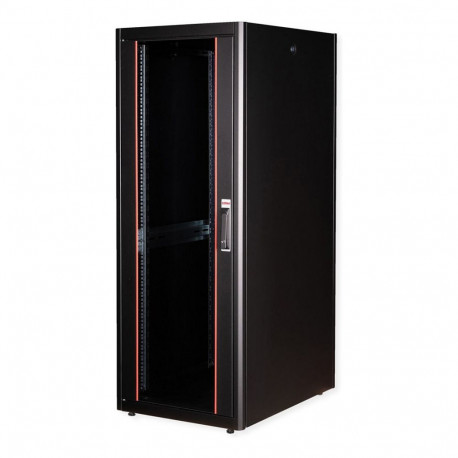 "ROLINE 19-Zoll Netzwerkschrank Basic 32 HE, 600x800 BxT Glastr schwarz"